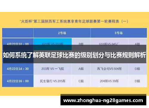 如何系统了解英联足球比赛的级别划分与比赛规则解析